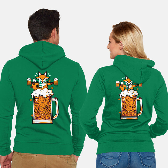 Fox Beer And Fall Season-Unisex-Zip-Up-Sweatshirt-krisren28