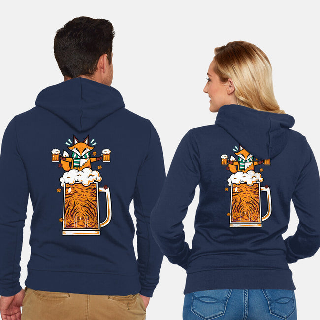 Fox Beer And Fall Season-Unisex-Zip-Up-Sweatshirt-krisren28