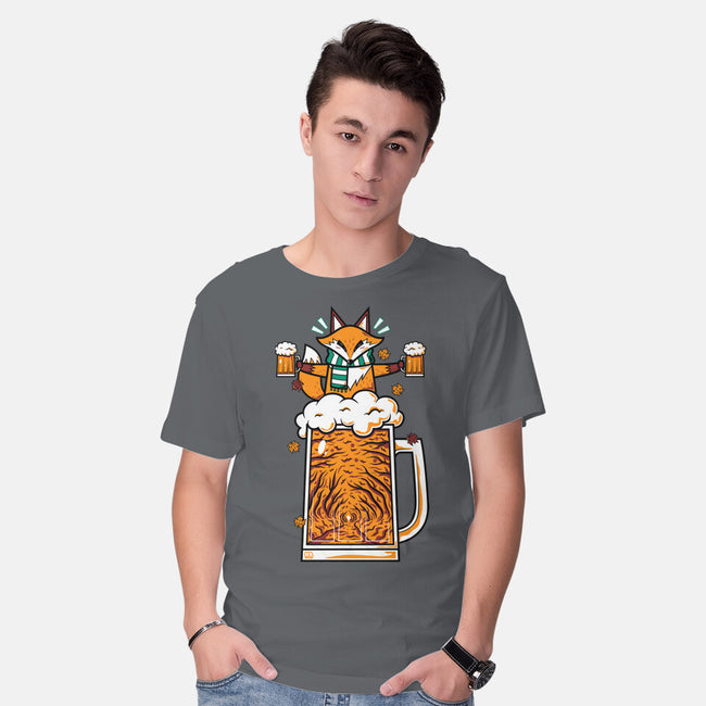Fox Beer And Fall Season-Mens-Basic-Tee-krisren28