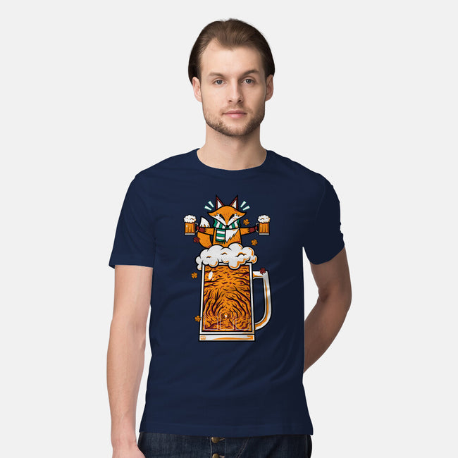 Fox Beer And Fall Season-Mens-Premium-Tee-krisren28