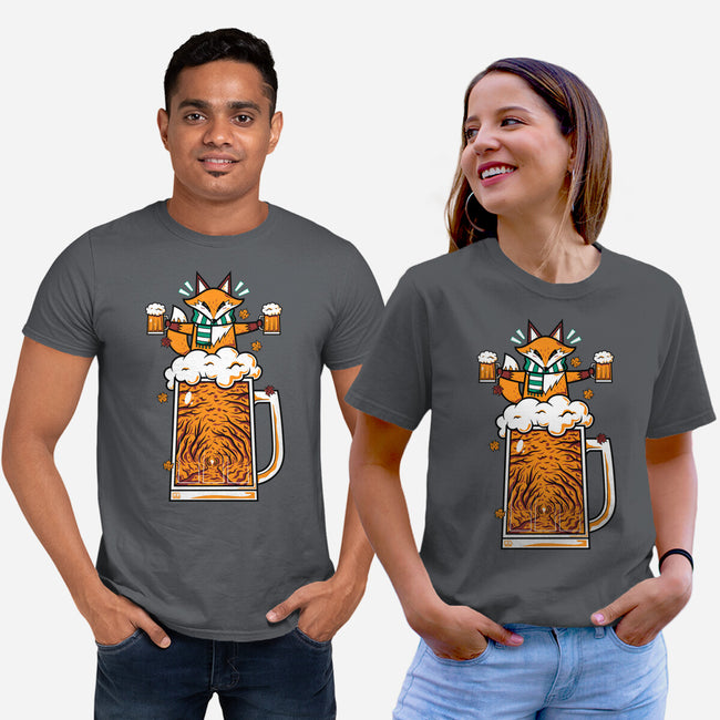 Fox Beer And Fall Season-Unisex-Basic-Tee-krisren28