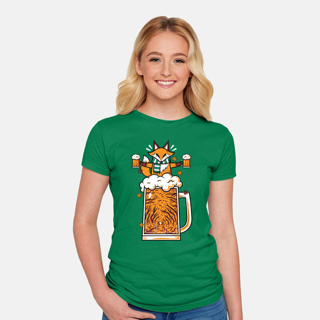 Fox Beer And Fall Season-Womens-Fitted-Tee-krisren28