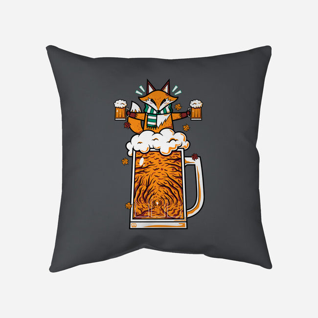 Fox Beer And Fall Season-None-Removable Cover w Insert-Throw Pillow-krisren28
