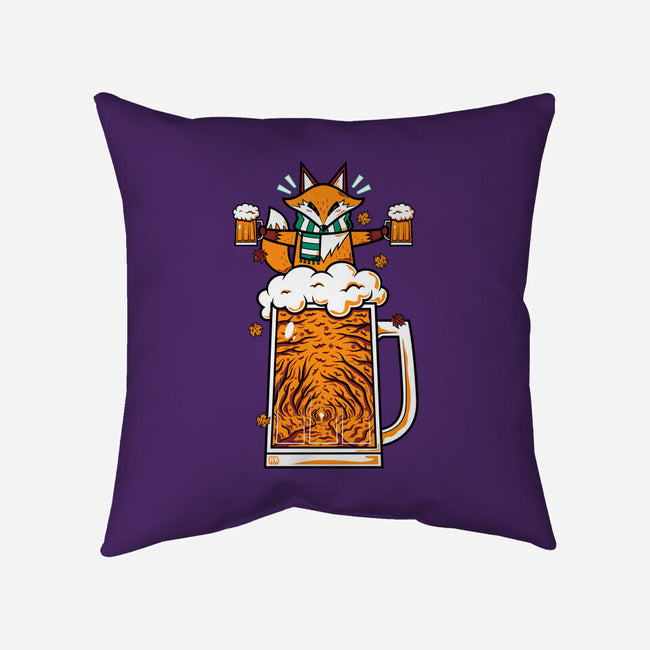 Fox Beer And Fall Season-None-Removable Cover w Insert-Throw Pillow-krisren28