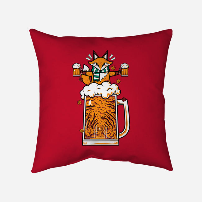 Fox Beer And Fall Season-None-Removable Cover w Insert-Throw Pillow-krisren28