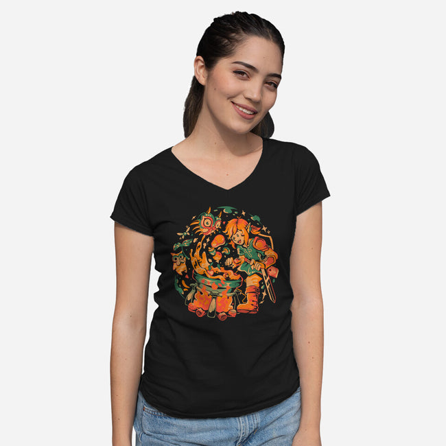 The Legend Of Stew-Womens-V-Neck-Tee-eduely