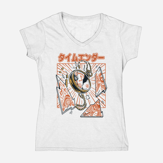 Time Ender-Womens-V-Neck-Tee-Henrique Torres