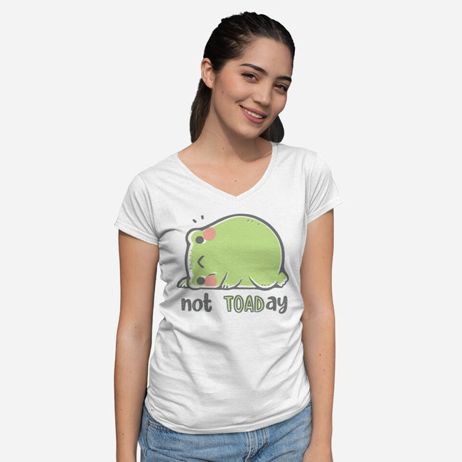 Cute Not TOADay-Womens-V-Neck-Tee-xMorfina
