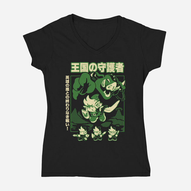 Guardian Of The Kingdom-Womens-V-Neck-Tee-Henrique Torres