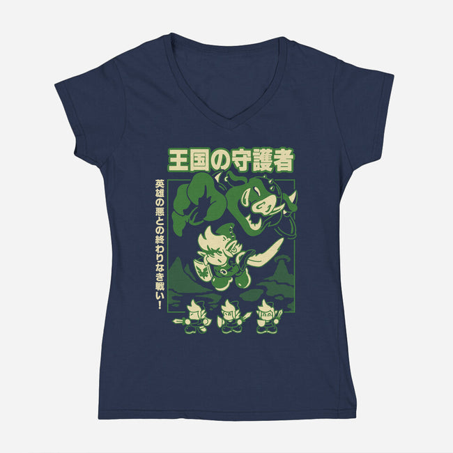 Guardian Of The Kingdom-Womens-V-Neck-Tee-Henrique Torres