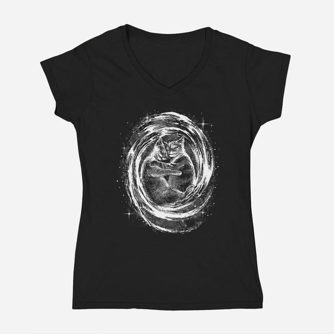 The Meowky Way-Womens-V-Neck-Tee-zascanauta