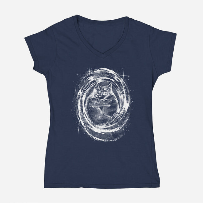 The Meowky Way-Womens-V-Neck-Tee-zascanauta