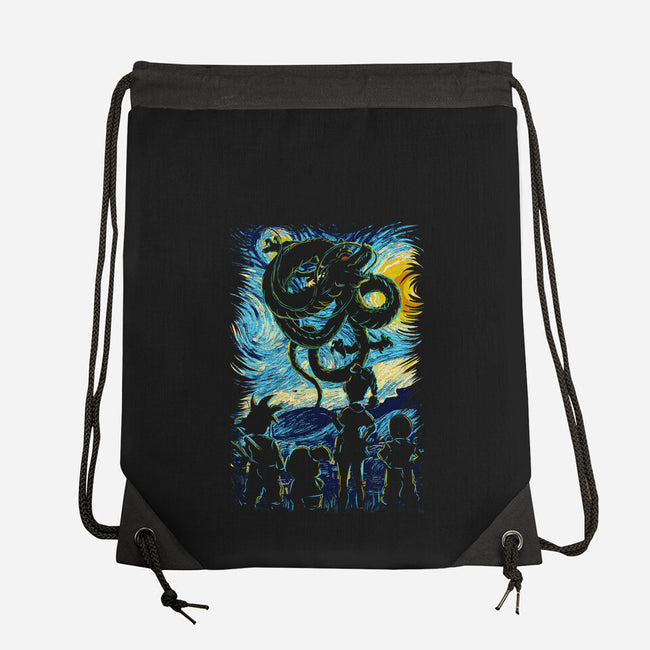 Dragon In Strry Night-None-Drawstring-Bag-fanfabio