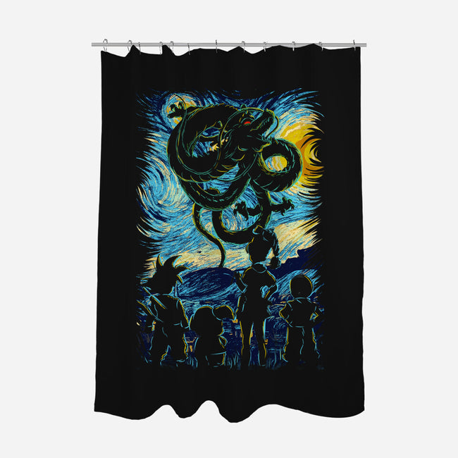 Dragon In Strry Night-None-Polyester-Shower Curtain-fanfabio