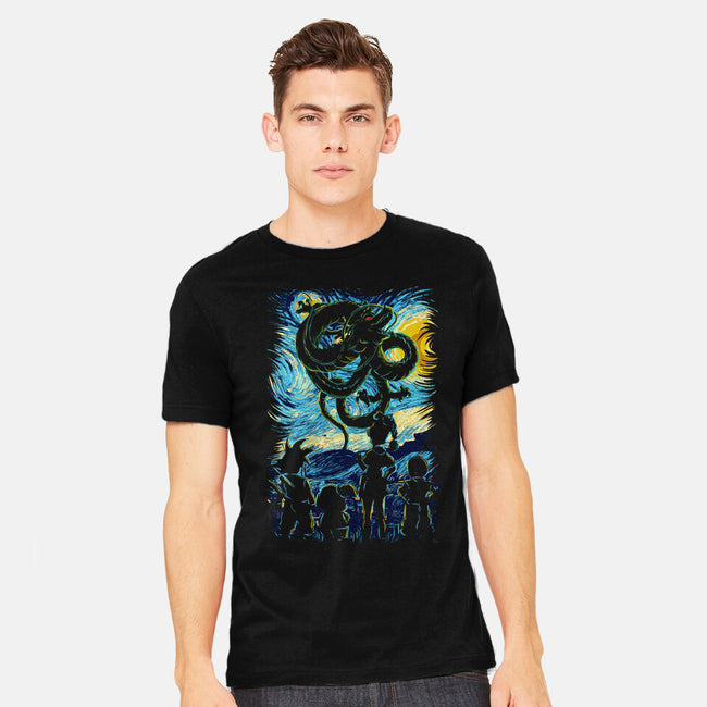 Dragon In Strry Night-Mens-Heavyweight-Tee-fanfabio