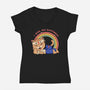 Happy Meowster-Womens-V-Neck-Tee-vp021