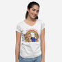 Happy Meowster-Womens-V-Neck-Tee-vp021