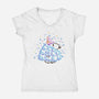 Winter Dog-Womens-V-Neck-Tee-nickzzarto