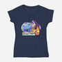 K-pop Mix-Womens-V-Neck-Tee-Vanadium