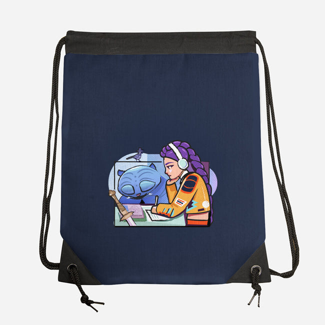 K-pop Mix-None-Drawstring-Bag-Vanadium