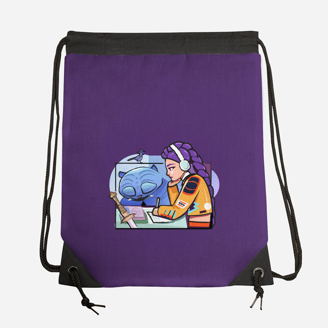 K-pop Mix-None-Drawstring-Bag-Vanadium