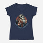 Camp Coffee-Womens-V-Neck-Tee-glitchygorilla