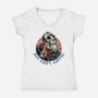 Camp Coffee-Womens-V-Neck-Tee-glitchygorilla