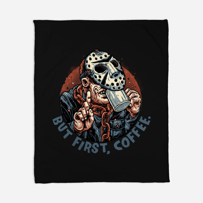 Camp Coffee-None-Fleece-Blanket-glitchygorilla