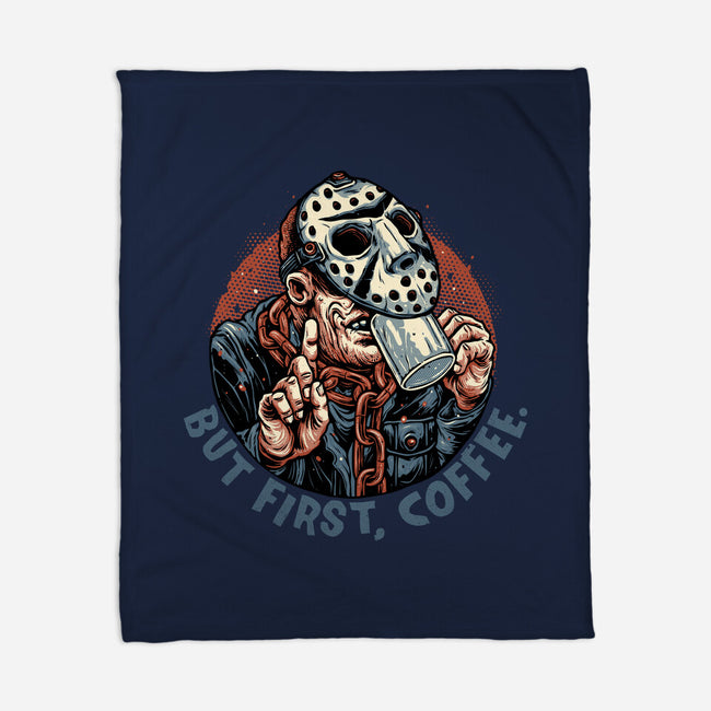 Camp Coffee-None-Fleece-Blanket-glitchygorilla