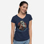 Camp Coffee-Womens-V-Neck-Tee-glitchygorilla