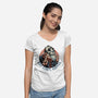 Camp Coffee-Womens-V-Neck-Tee-glitchygorilla
