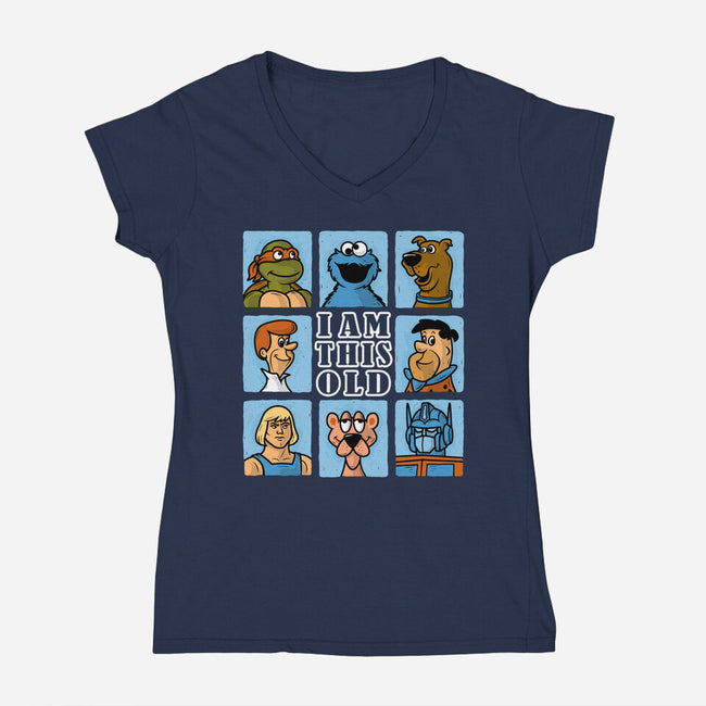 I Am This Old Gen-X-Womens-V-Neck-Tee-erion_designs