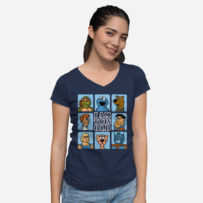 I Am This Old Gen-X-Womens-V-Neck-Tee-erion_designs