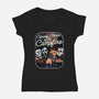 Spooky Campfire-Womens-V-Neck-Tee-glitchygorilla