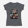 Spooky Campfire-Womens-V-Neck-Tee-glitchygorilla