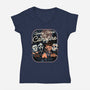 Spooky Campfire-Womens-V-Neck-Tee-glitchygorilla