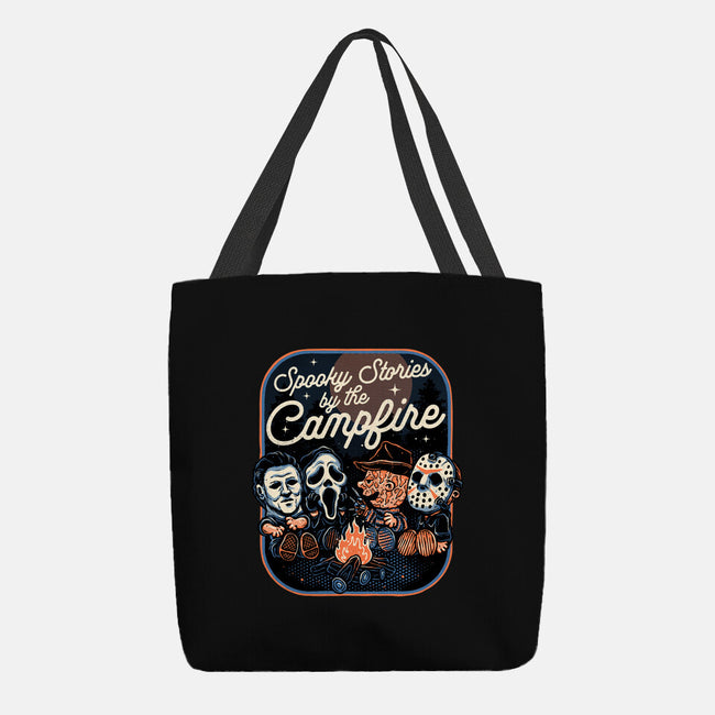 Spooky Campfire-None-Basic Tote-Bag-glitchygorilla