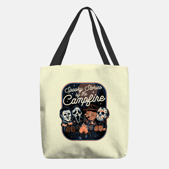 Spooky Campfire-None-Basic Tote-Bag-glitchygorilla