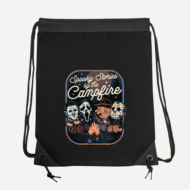 Spooky Campfire-None-Drawstring-Bag-glitchygorilla