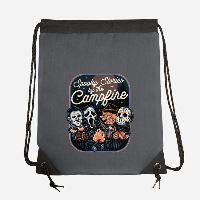 Spooky Campfire-None-Drawstring-Bag-glitchygorilla