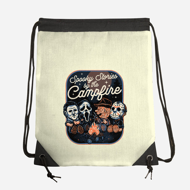Spooky Campfire-None-Drawstring-Bag-glitchygorilla