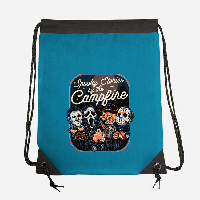 Spooky Campfire-None-Drawstring-Bag-glitchygorilla