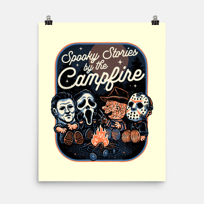 Spooky Campfire-None-Matte-Poster-glitchygorilla