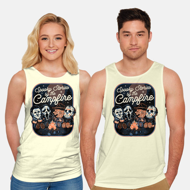 Spooky Campfire-Unisex-Basic-Tank-glitchygorilla