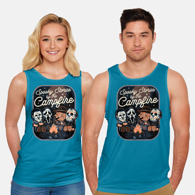 Spooky Campfire-Unisex-Basic-Tank-glitchygorilla