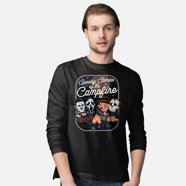 Spooky Campfire-Mens-Long Sleeved-Tee-glitchygorilla