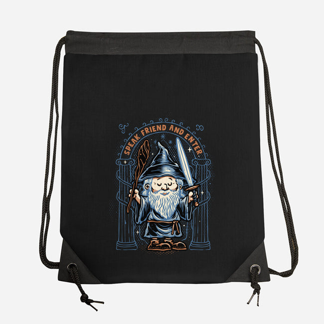 Just Speak Friend-None-Drawstring-Bag-glitchygorilla