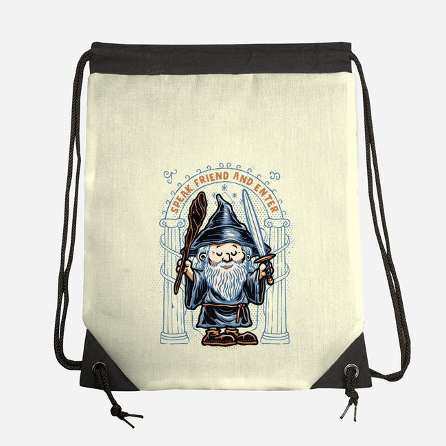 Just Speak Friend-None-Drawstring-Bag-glitchygorilla