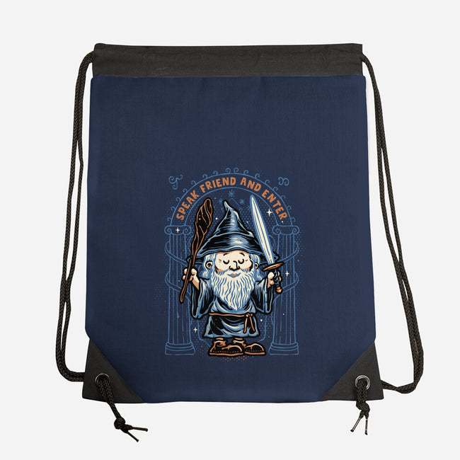 Just Speak Friend-None-Drawstring-Bag-glitchygorilla