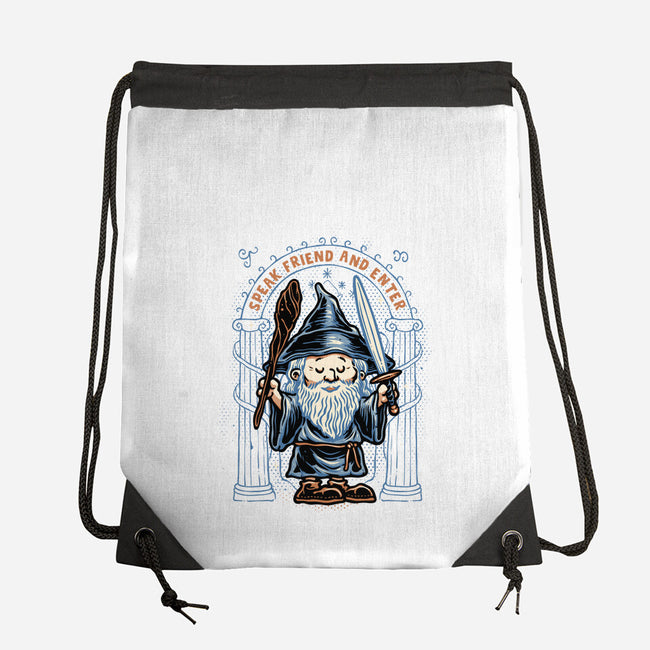 Just Speak Friend-None-Drawstring-Bag-glitchygorilla